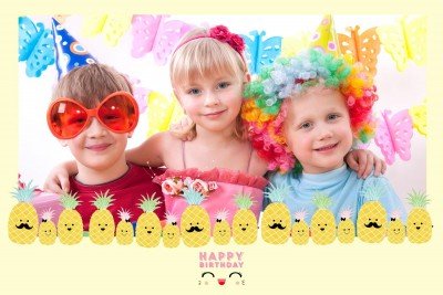 Cadre photobooth thème anniversaire enfants